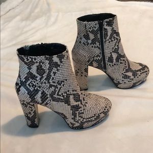 Snakeskin Chunky Heels